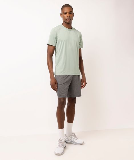 short masculino esportivo com bolso cinza