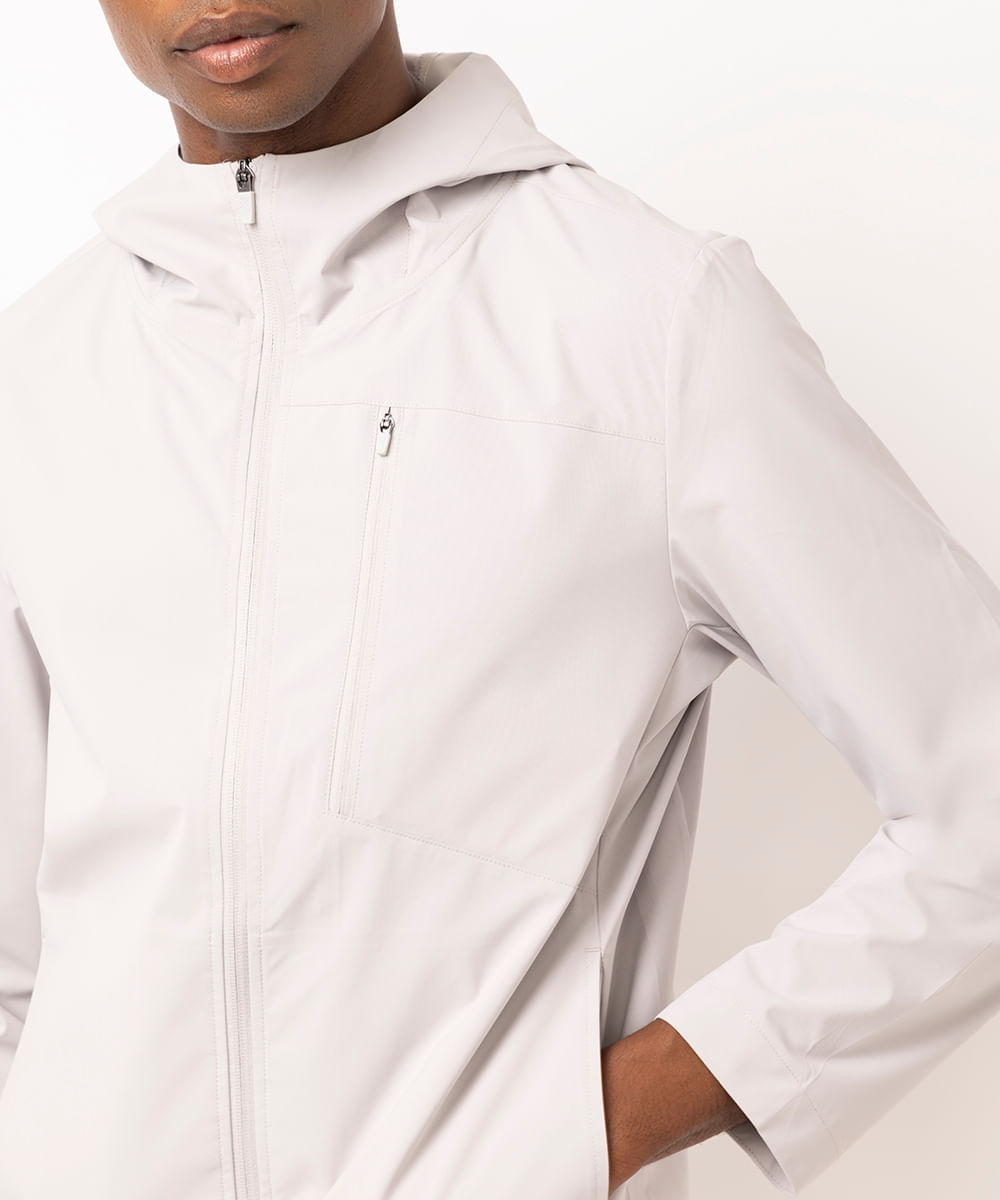 jaqueta masculina esportiva com capuz cinza