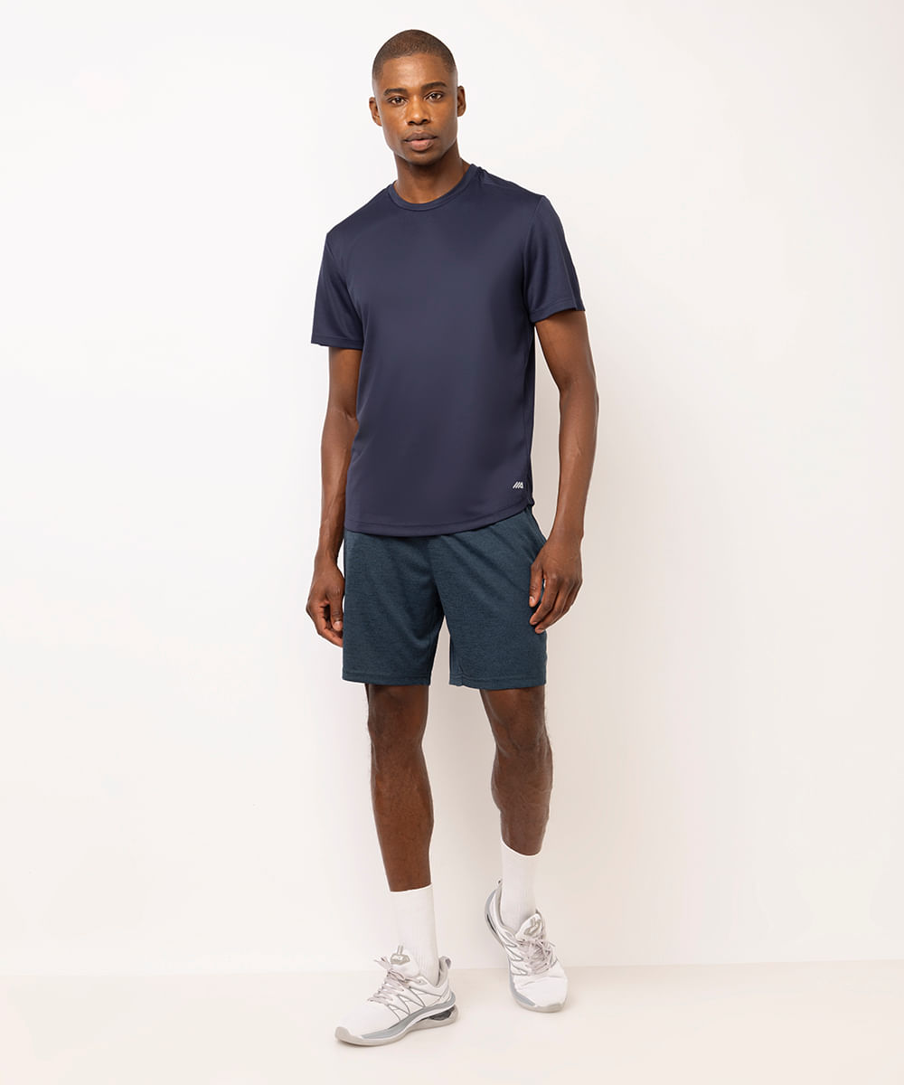 short masculino esportivo com bolso azul