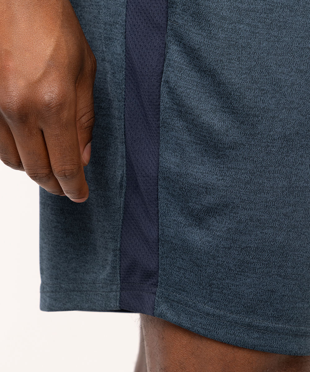 short masculino esportivo com bolso azul