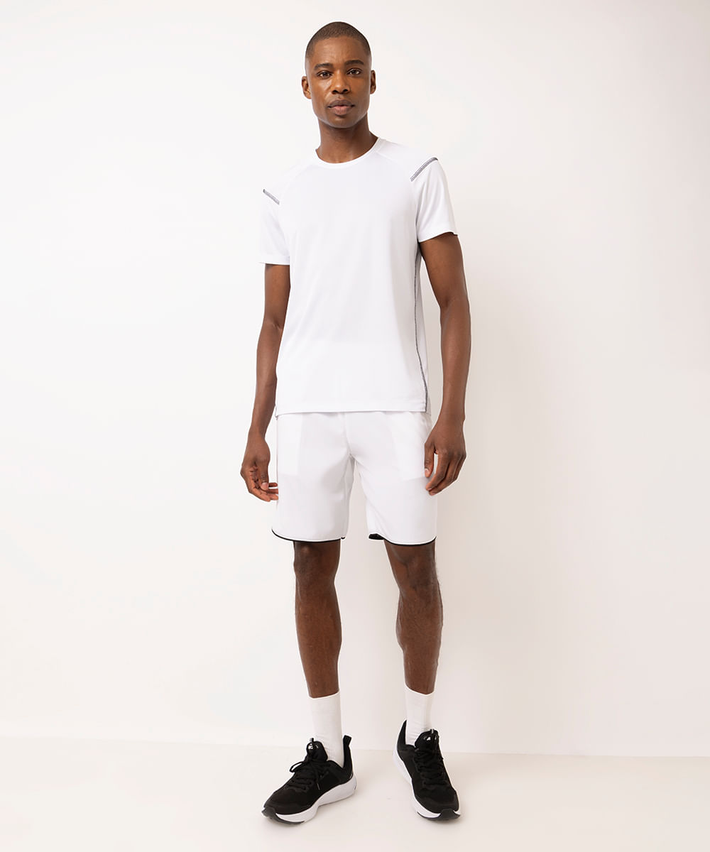 bermuda esportiva reta masculina branca