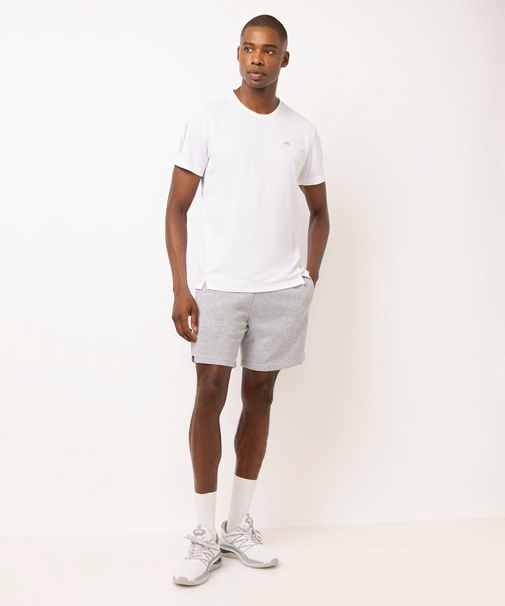 bermuda esportiva masculina de moletom cinza