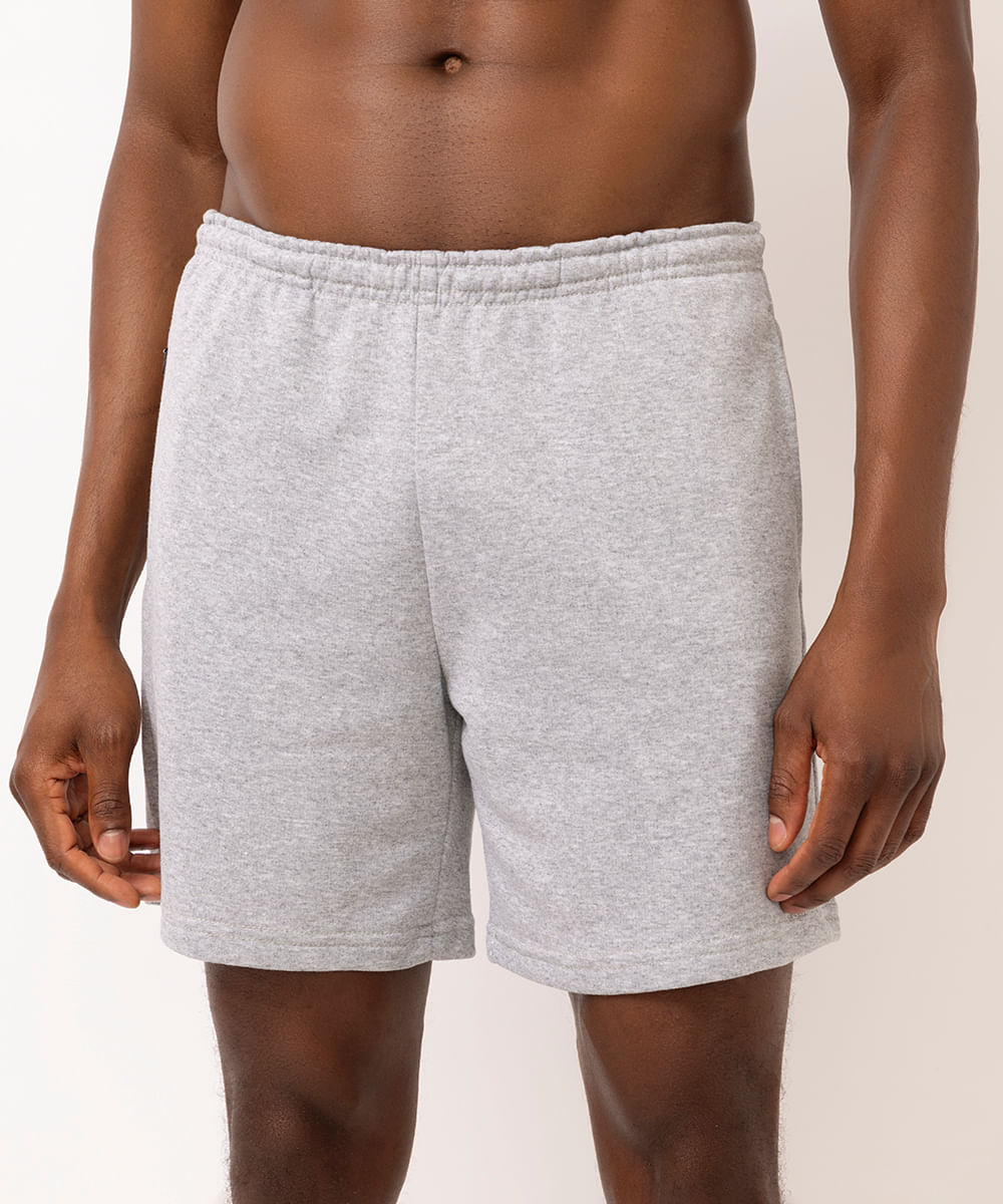 bermuda esportiva masculina de moletom cinza