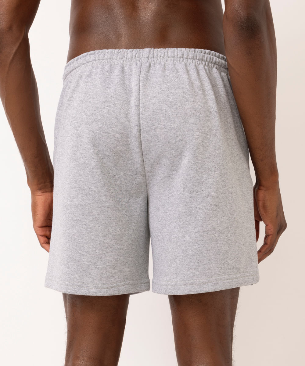 bermuda esportiva masculina de moletom cinza