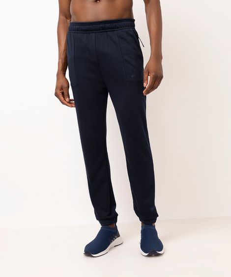 calça jogger masculina esportiva de moletom azul