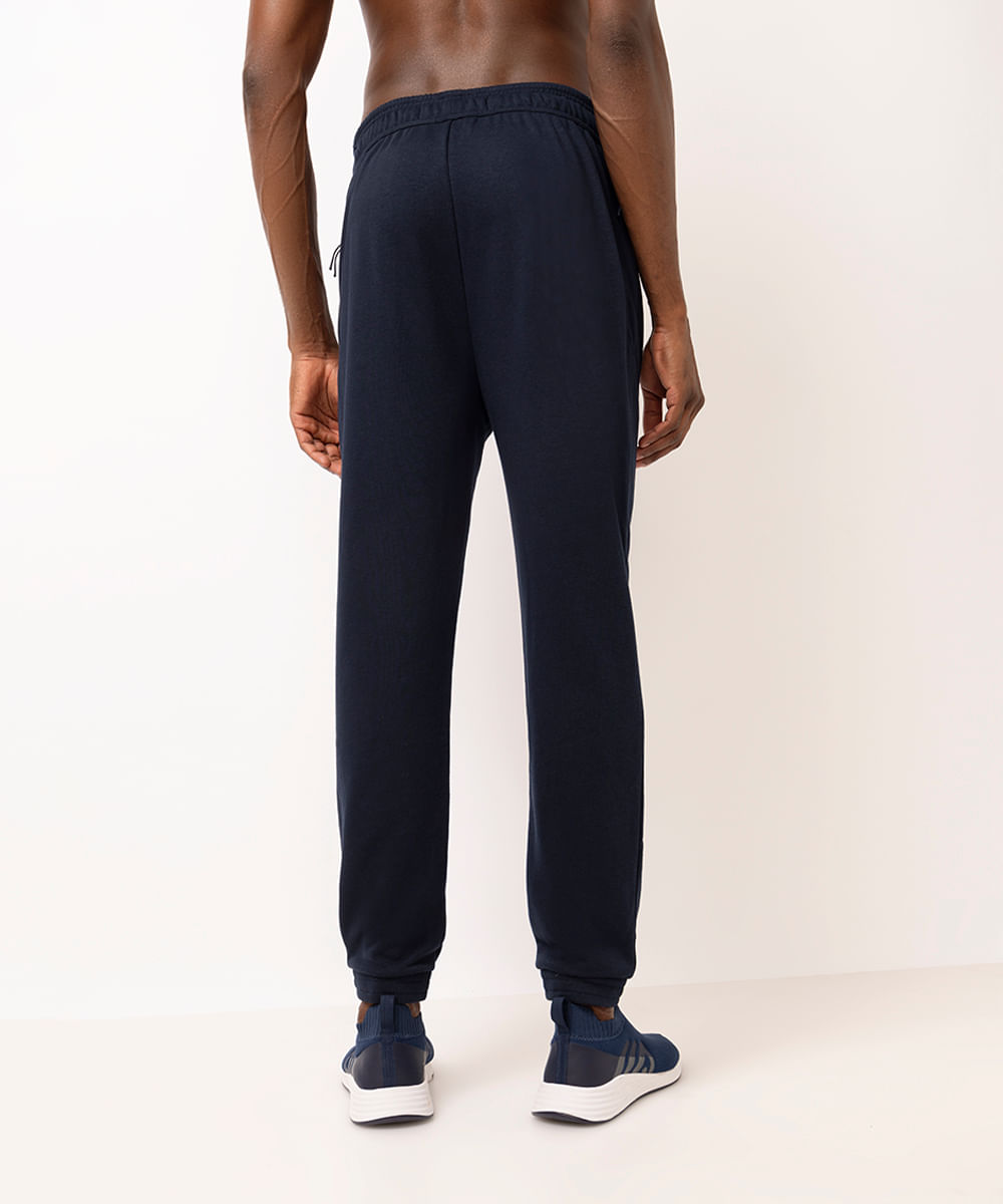 calça jogger masculina esportiva de moletom azul