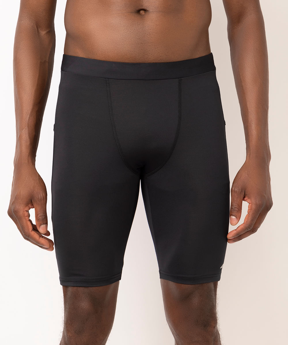 bermuda masculina de compressão esportiva preta