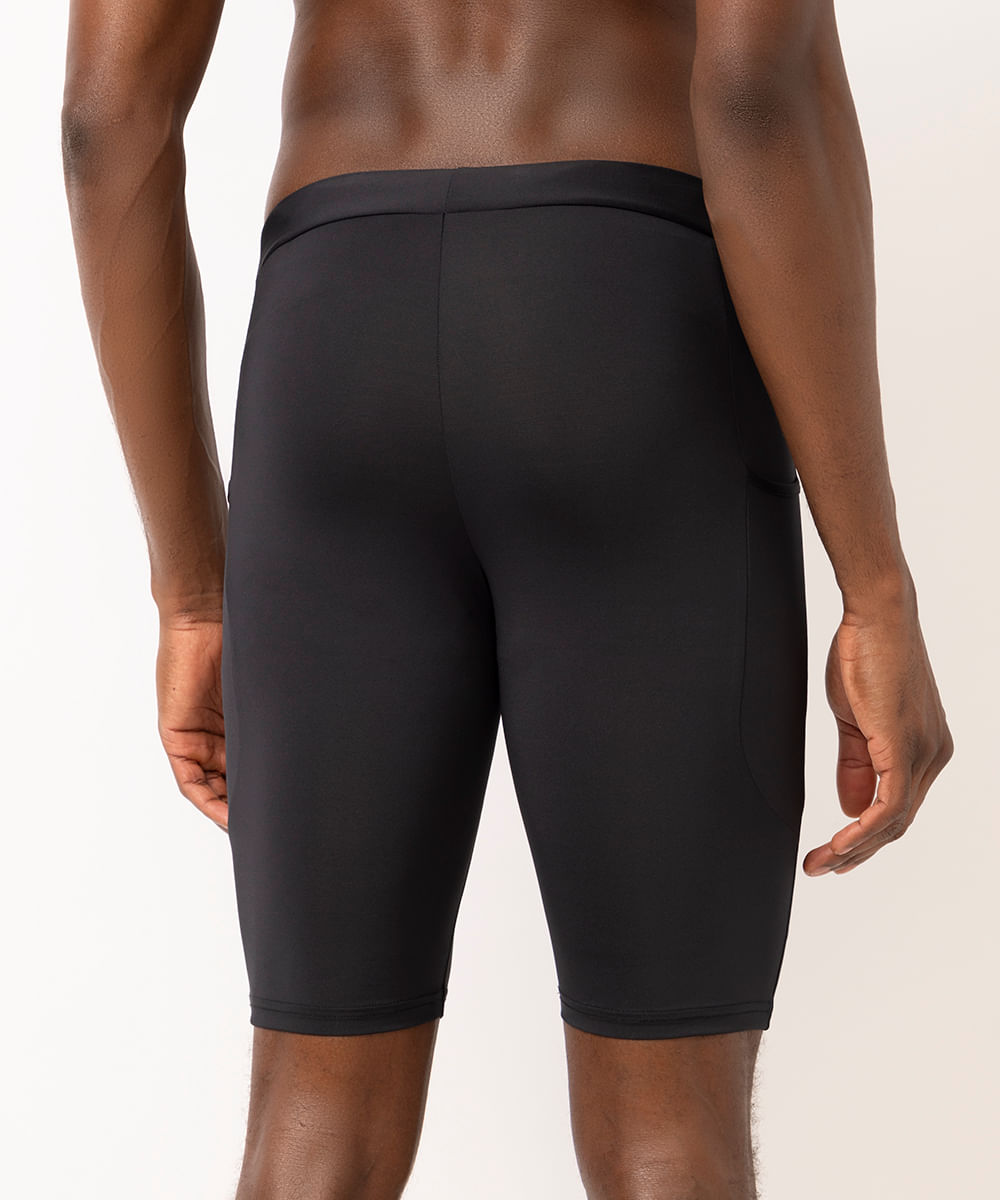 bermuda masculina de compressão esportiva preta