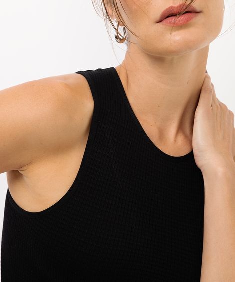 cropped básico feminino texturizado preto