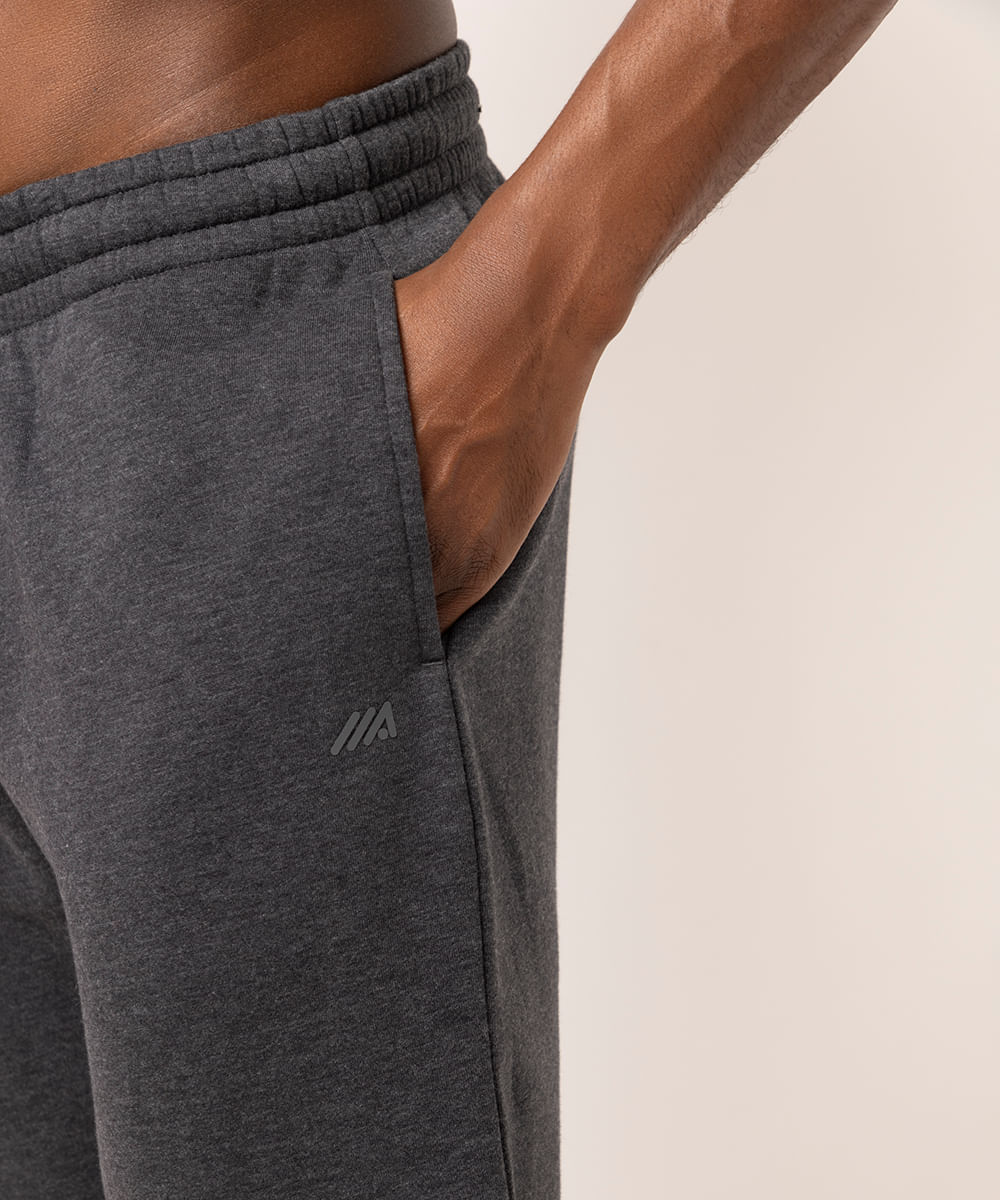 calça masculina esportiva de moletom cinza