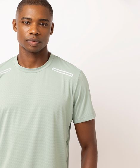 camiseta masculina esportiva texturizada verde