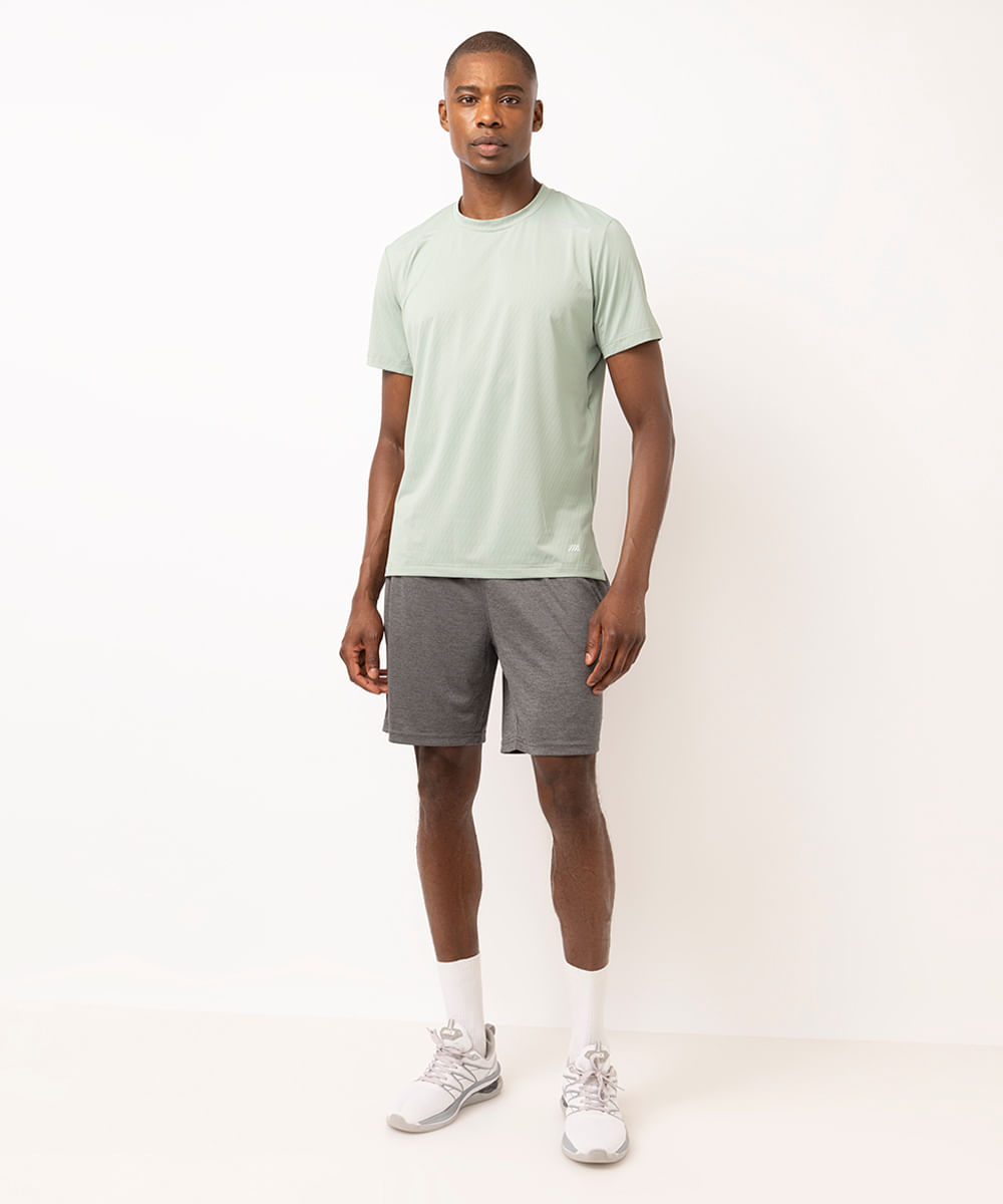 camiseta masculina esportiva texturizada verde