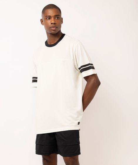 camiseta basquete masculina oversized esportiva bege