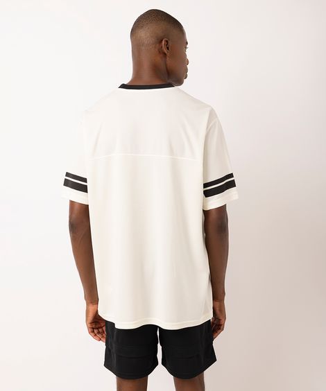 camiseta basquete masculina oversized esportiva bege
