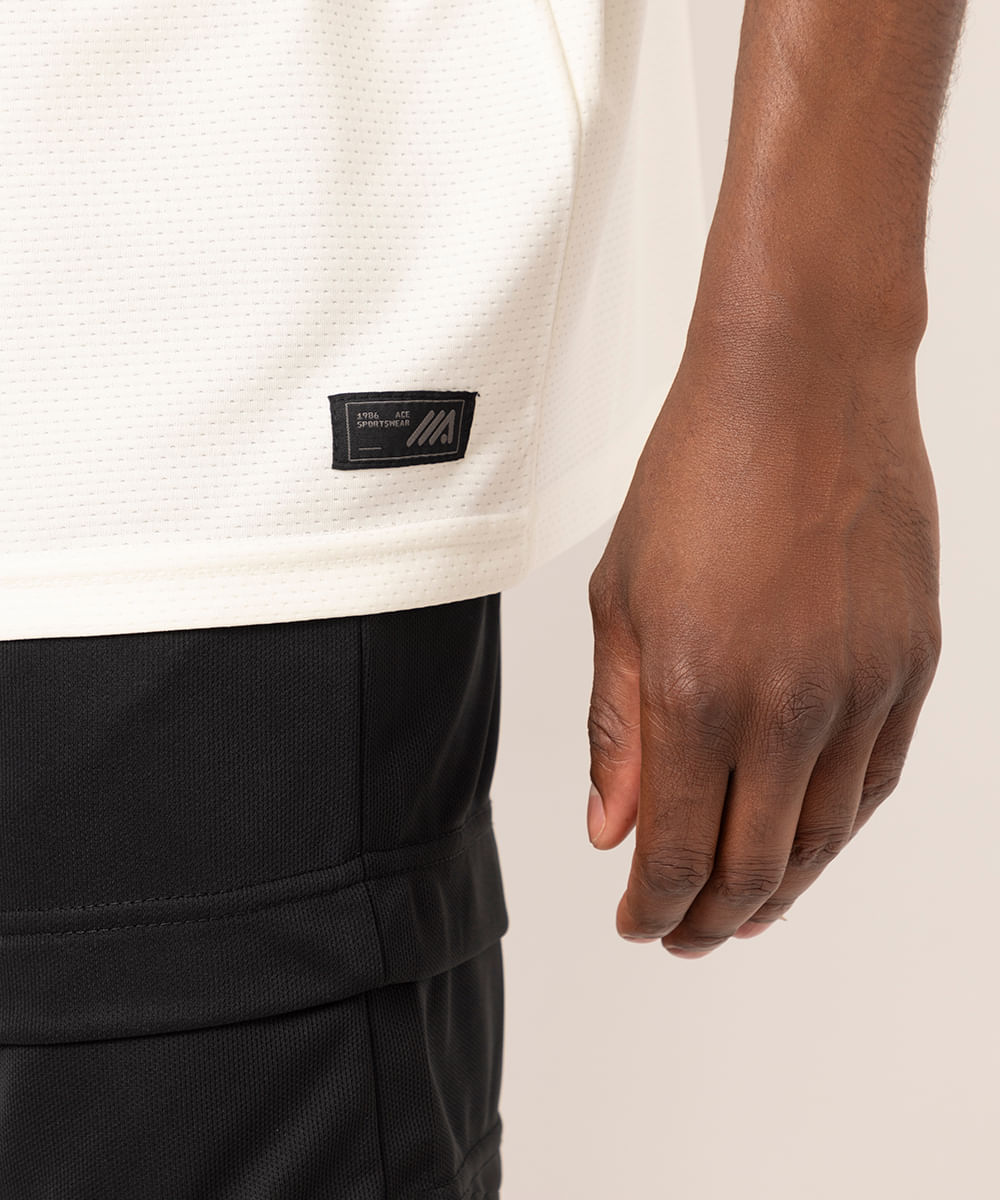 camiseta basquete masculina oversized esportiva bege