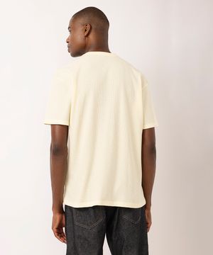 camiseta masculina de algodão texturizada amarela