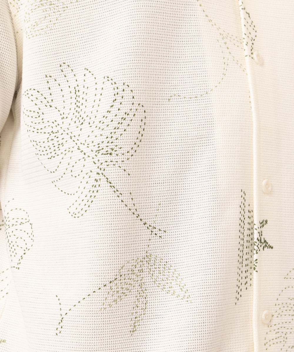 camisa texturizada folhagem off white