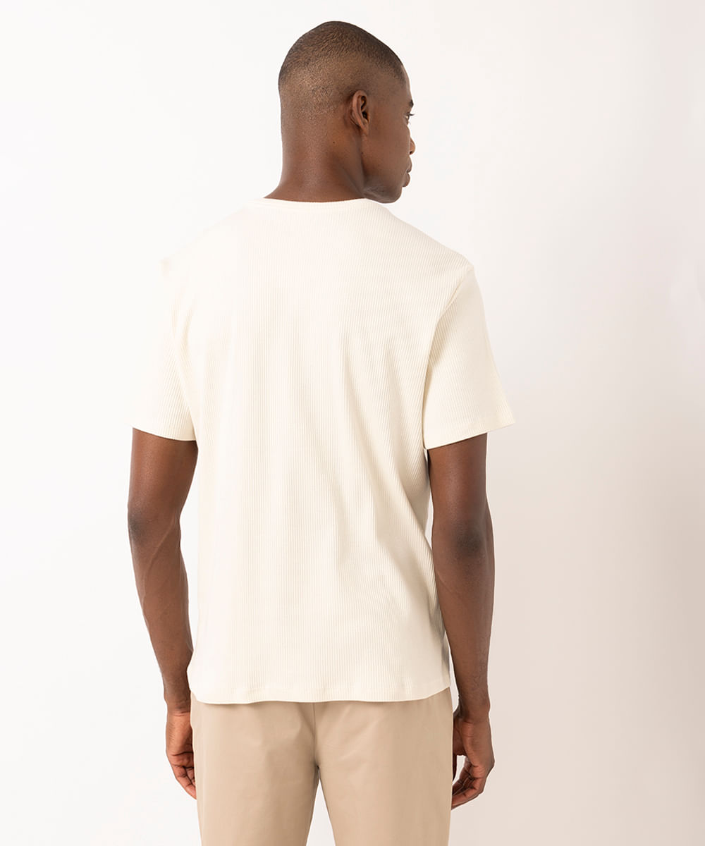 camiseta comfort masculina de algodão texturizada infinite possibilities off white