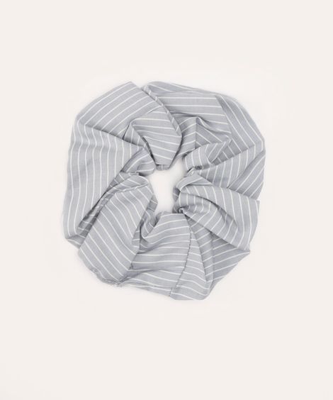 elástico de cabelo scrunchie listrado mindset azul