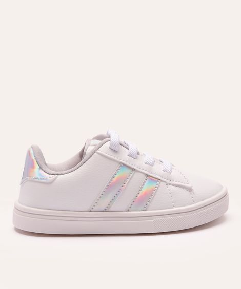 tênis infantil holográfico branco