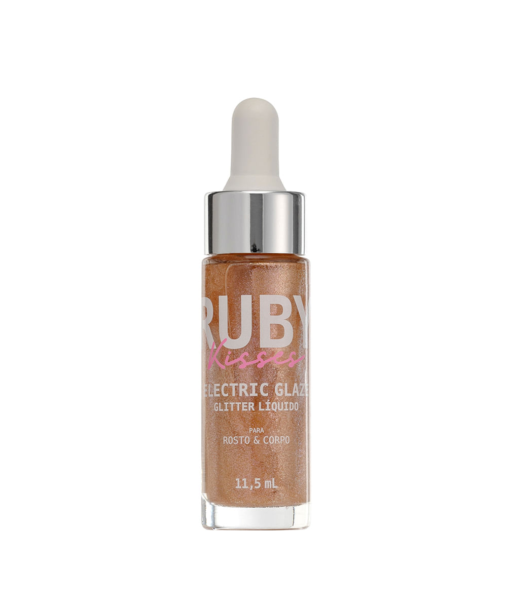 glitter  ruby kisses líquido electric glaze blush gold dourado