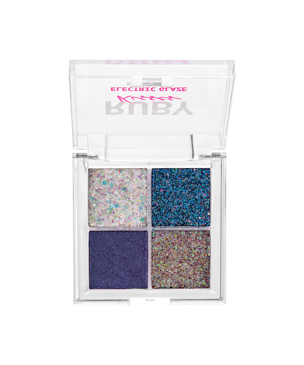 paleta ruby kisses de sombras glitter electric glaze holo sky colorida