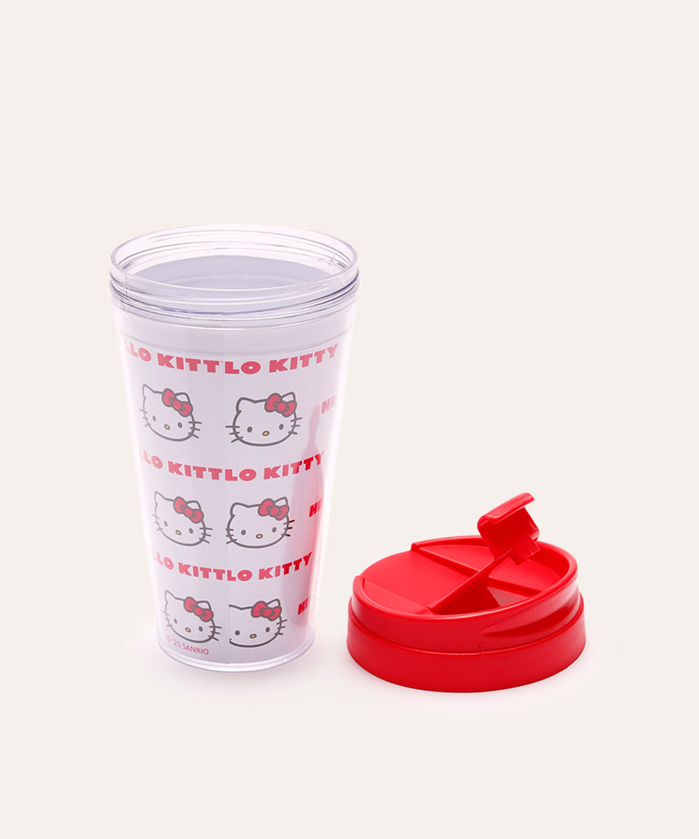copo de viagem hello kitty 500 ml branco
