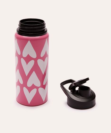garrafa corações 600 ml rosa