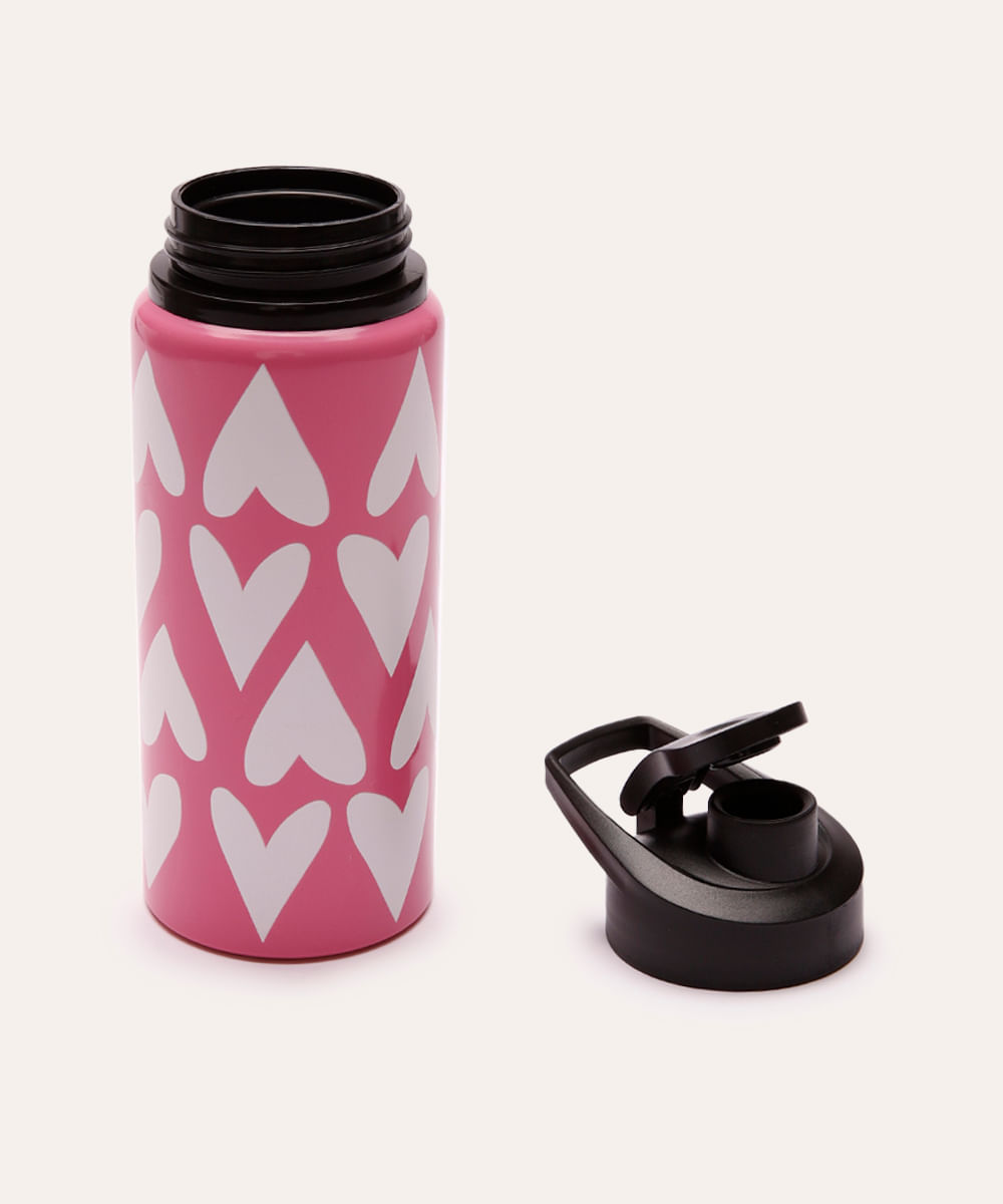 garrafa corações 600 ml rosa