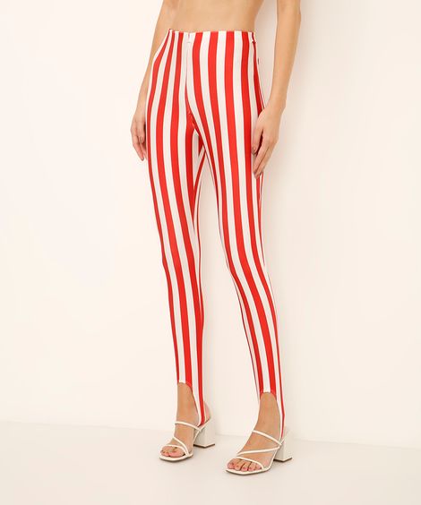 calça legging fusô listrada vermelha