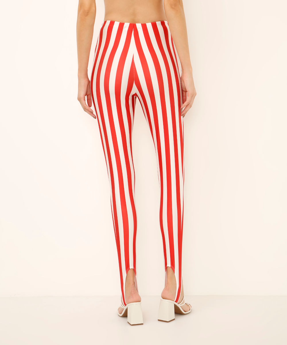calça legging fusô listrada vermelha