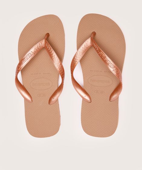 chinelo havaianas top bege