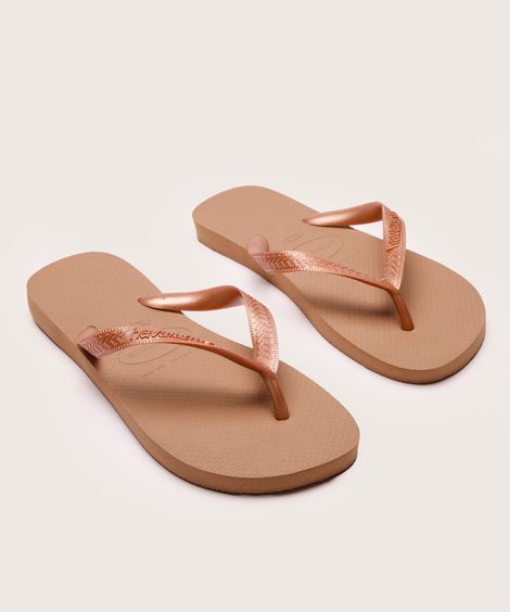 chinelo havaianas top bege