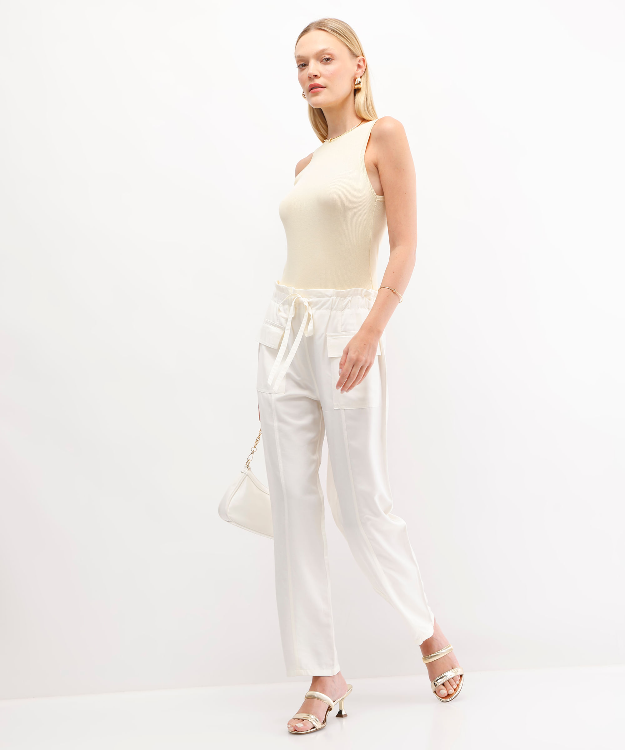 regata feminina de viscose canelada amarela