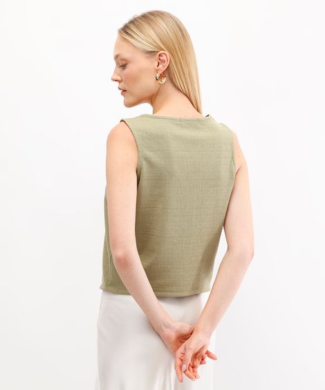 colete feminino texturizado verde