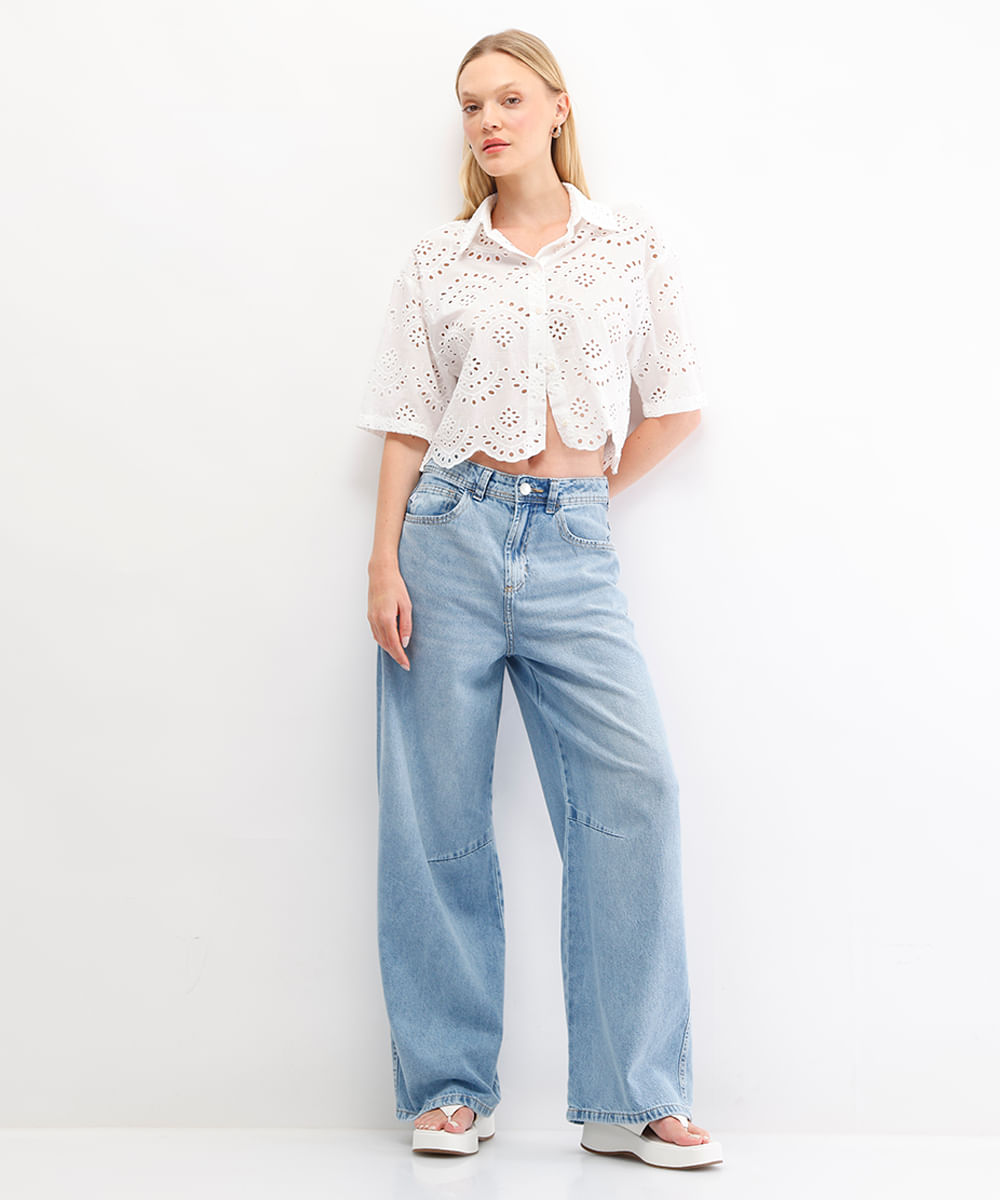 calça skater feminina jeans azul