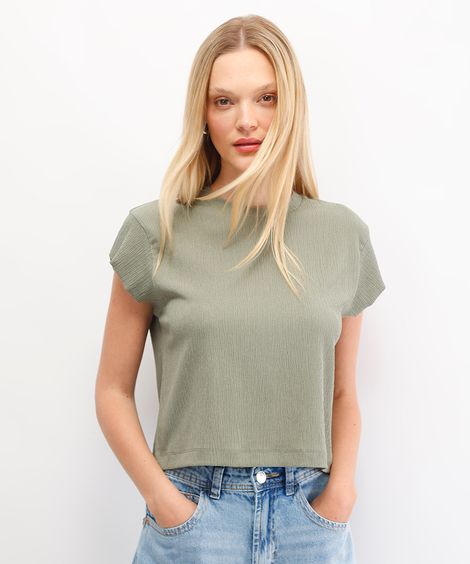 blusa muscle tee texturizada verde