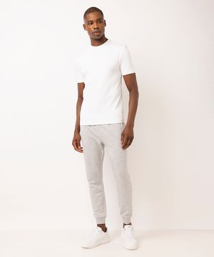 calça jogger masculina de moletom básico cinza