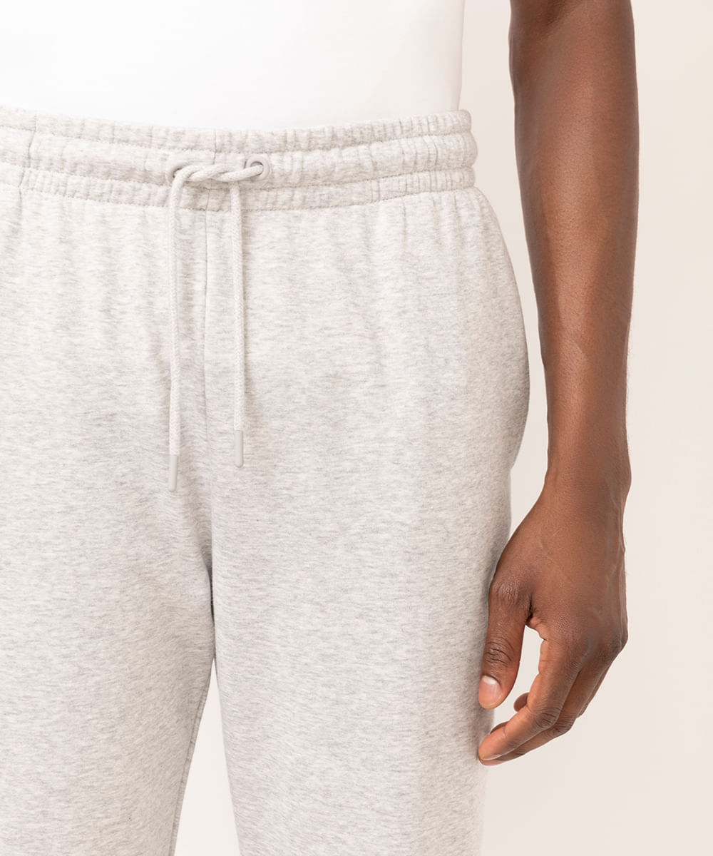 calça jogger masculina de moletom básico cinza