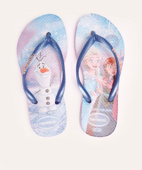 chinelo havaianas infantil slim princesas roxo