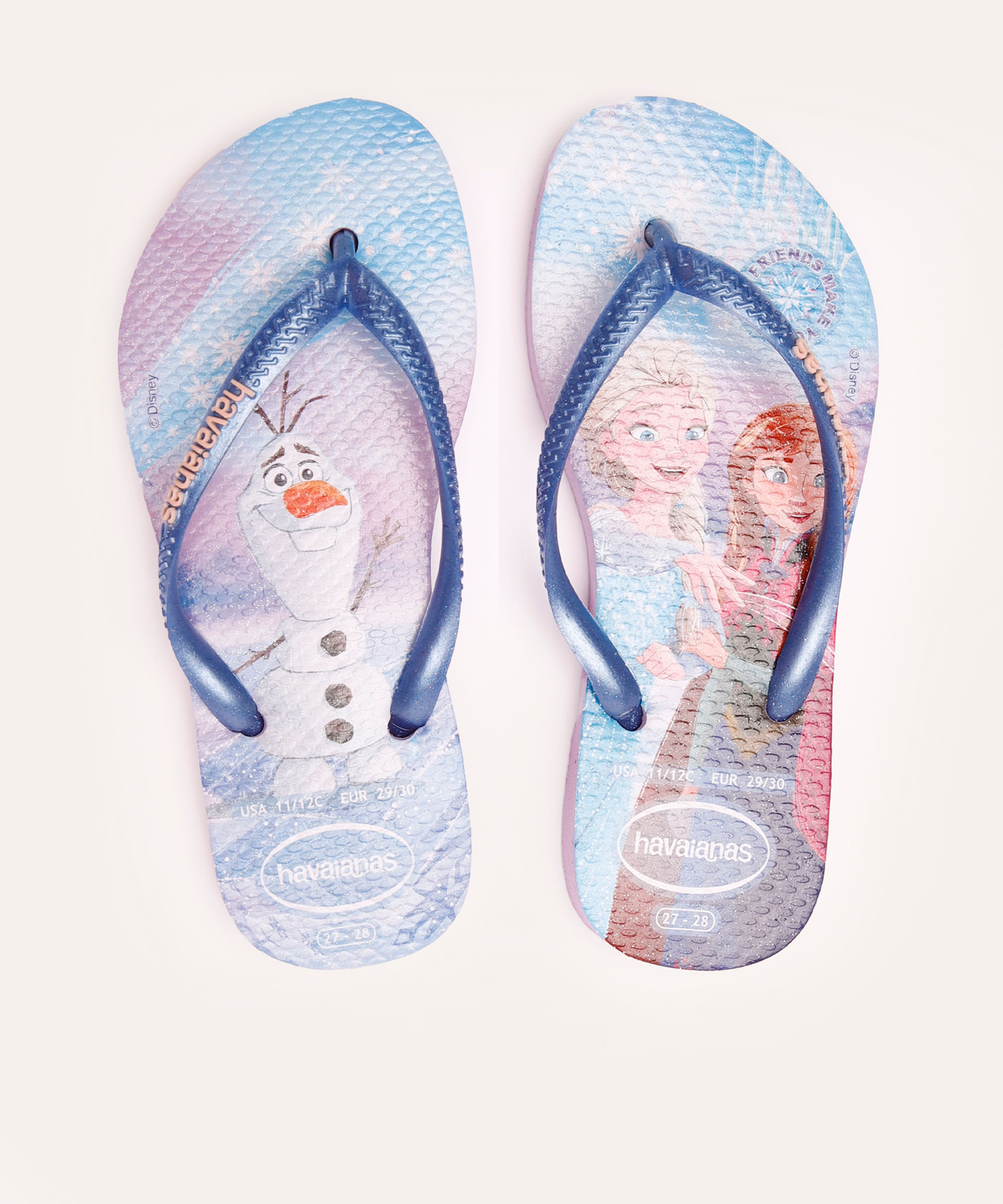 chinelo havaianas infantil slim princesas roxo