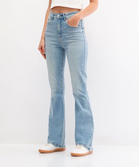 calça boot cut feminina jeans azul