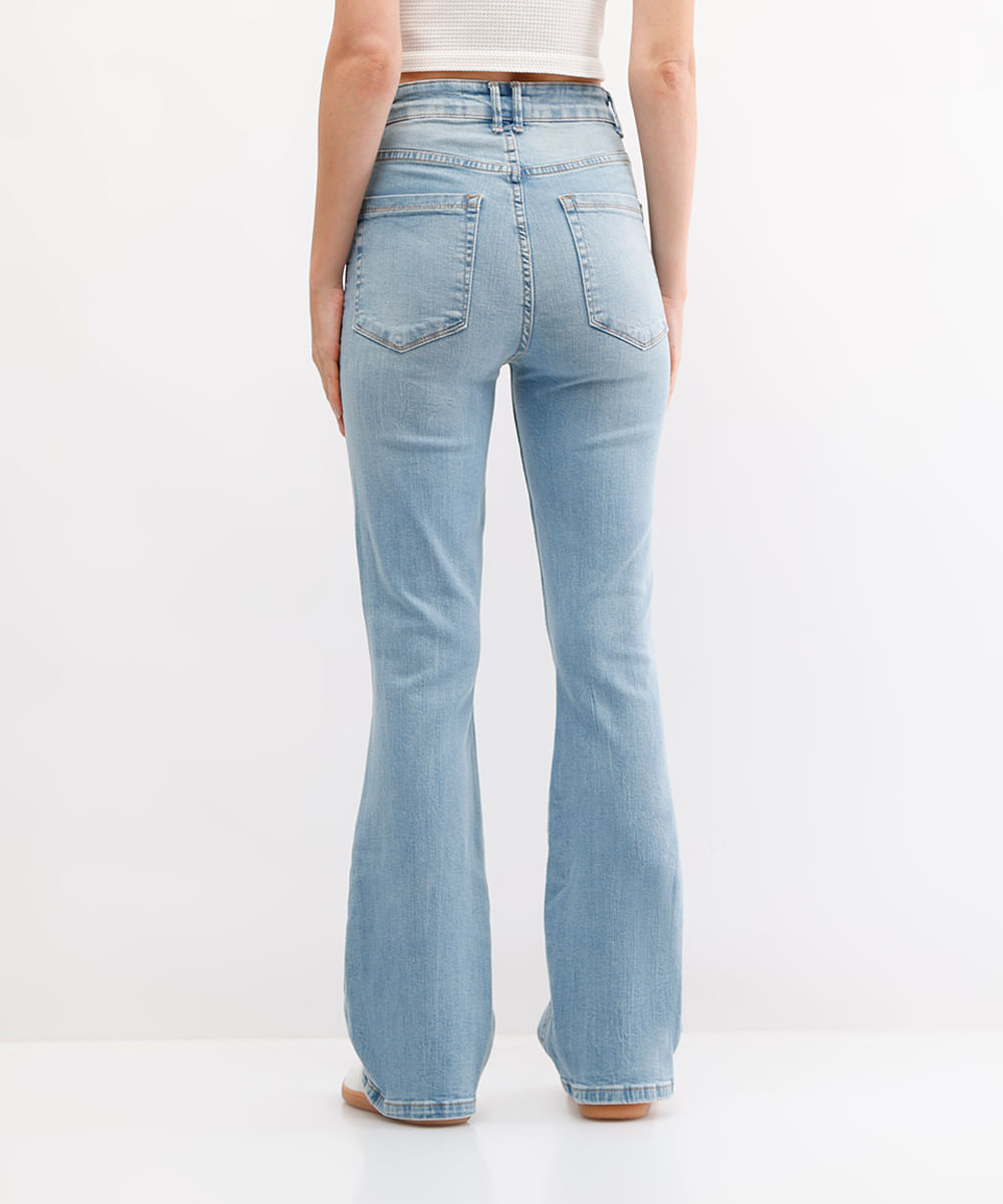 calça boot cut feminina jeans azul