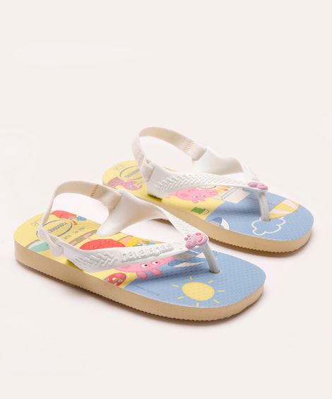 chinelo havaianas infantil peppa pig branco