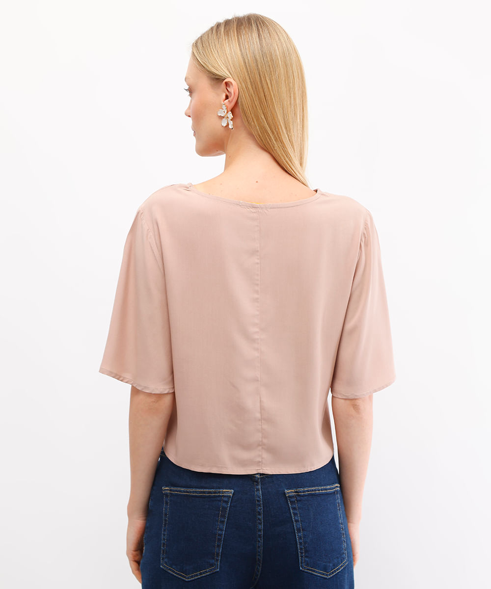 blusa feminina de viscose bege