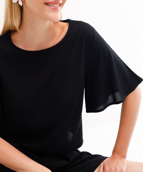 blusa feminina de viscose preta