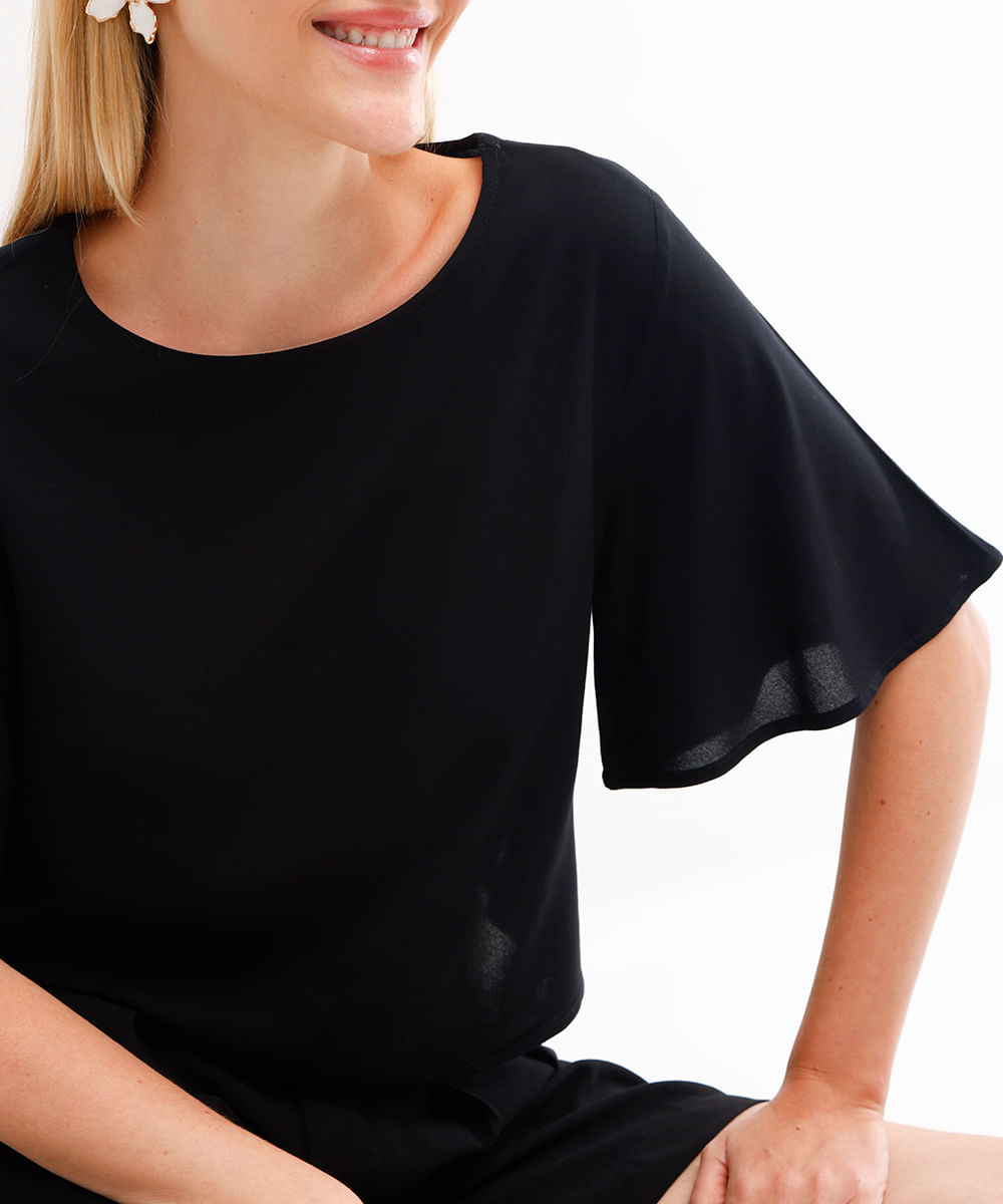 blusa feminina de viscose preta