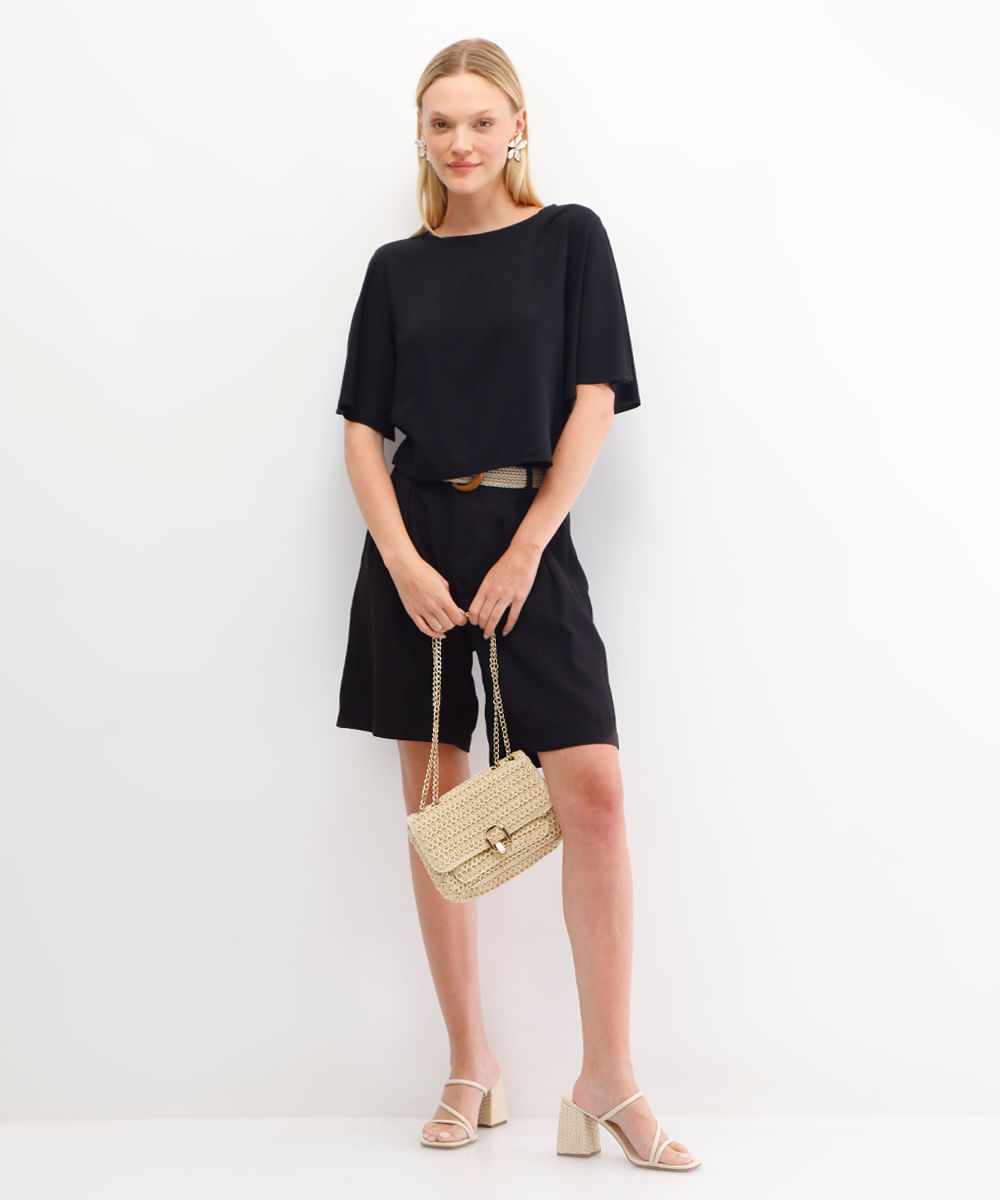 blusa feminina de viscose preta