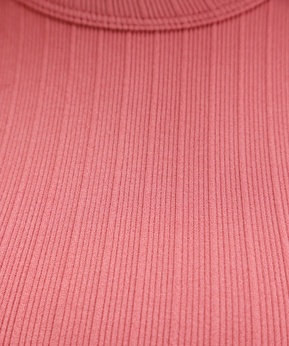 cropped feminino de poliamida canelado rosa