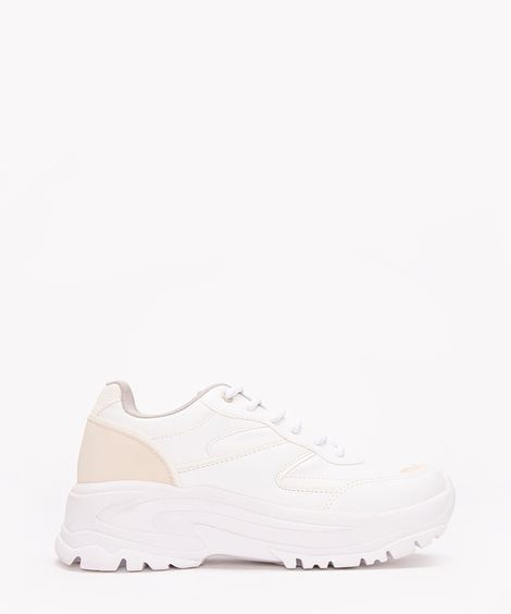 tênis chunky com recortes branco